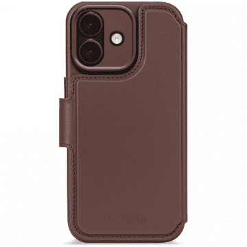Snemljiva denarnica Decoded Leather - zaščitni ovitek iz usnja, združljiv z MagSafe, za iPhone 17 (čokoladno rjave barve)