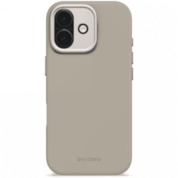 Silikonski ovitek Decoded AntiMicrobial Backcover - zaščitni ovitek iz silikona, združljiv z MagSafe, za iPhone 17 (mehka taupe barva)