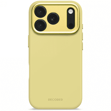Silikonski ovitek Decoded AntiMicrobial Backcover - zaščitni ovitek iz silikona MagSafe za iPhone 17 Pro (rumene barve)