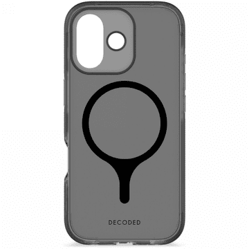 Prozoren ovitek Decoded DropTec Backcover - zaščitni ovitek za iPhone 17, združljiv z MagSafe (mleteče črne barve)