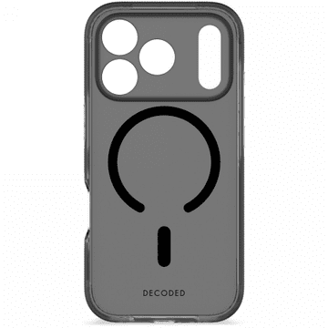 Prozoren ovitek Decoded DropTec Backcover - zaščitni ovitek za iPhone 17 Pro, združljiv z MagSafe (mleteče črne barve)