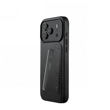 Usnjena denarnica Mujjo - usnjen ovitek za iPhone 17 Pro Max, združljiv z MagSafe (črn)