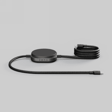 ZENS polnilni kabel USB C-C Pro 2 - magnetni USB C-C kabel za žično polnjenje do 240 W, podpira Qi2 15 W, za uporabo z napajalnikom najmanj 65 W, dolžina 1,5 m (črn)