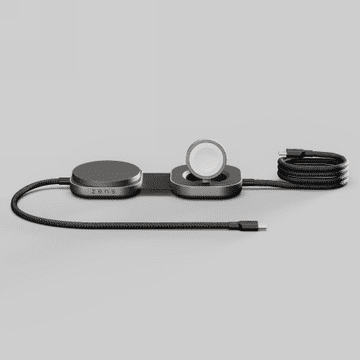 ZENS polnilni kabel USB C-C Pro 3 - magnetni USB C-C kabel za žično polnjenje do 240 W, podpira Qi2 15 W, lahko polni 3 naprave hkrati, za uporabo z napajalnikom najmanj 65 W, dolžina 1,5 m (črn)