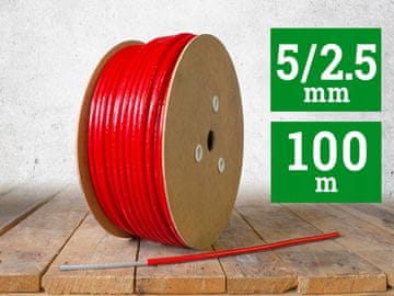 Jeklena vrv iz PVC-ja 2,5/5 mm 100 m rdeča