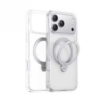 TORRAS Ostand Spin - ovitek, združljiv z MagSafe, za iPhone 17 Pro (prozoren)