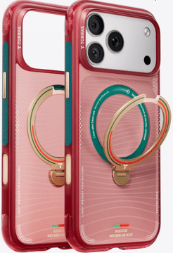Ovitek TORRAS World Cup Ostand Q3 Air - združljiv z MagSafe za iPhone 17 Pro Max (portugalsko rdeč)