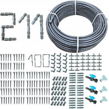 Kapljična cev brez kompenzacije tlaka 100 m in 211 dodatkov
