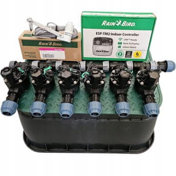Rain Bird komplet s 6 postajami - zbiralnik s čepom, TM2, RSDBEX, PE 25