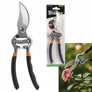 Bradas Ergonomske škarje za obrezovanje iz ogljikovega jekla, dolžine 8,5"