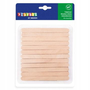 PLAYBOX Lesene lopatice, kreativne DIY palčke za sladoled, 96 kosov