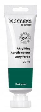 PLAYBOX AKRILNA BARVA ZA NAREDITVE TEMNO ZELENA v tubi 75 ml (ukinjena proizvodnja)