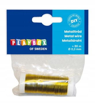 PLAYBOX DIY ZLATI kovinski žični okrasek 80mØ0,3mm