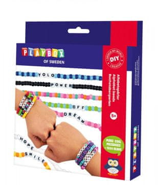 PLAYBOX Naredi sam Zapestnice s črkami Kreativni okraski 5+