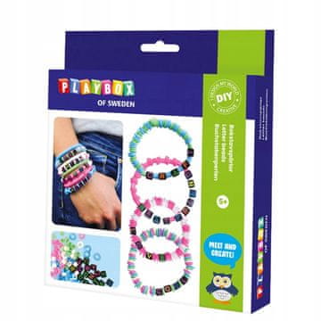 PLAYBOX Naredi sam Zapestnice Kreativne Perlice Črke NEON 5+