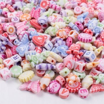 PLAYBOX Zapestnica iz pastelnih perlic in črk, 550 kosov
