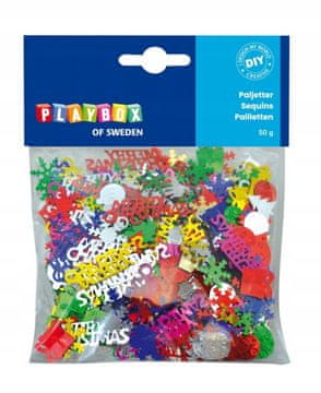 PLAYBOX Mešanica bleščic za božično drevo 50 g