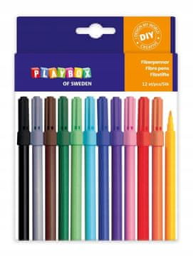 PLAYBOX DIY.FLAMMERS s tankimi vlaknastimi markerji 12 kosov