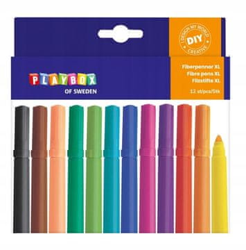 PLAYBOX DIY.FLAMMERS z debelimi vlaknastimi markerji 12 kosov