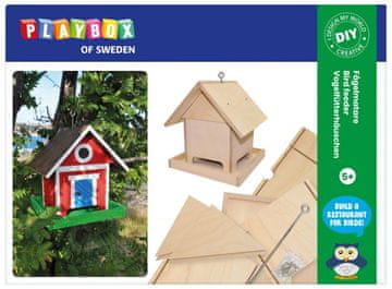 PLAYBOX Naredi sam lesena krmilnica za ptice 225x240x226 mm