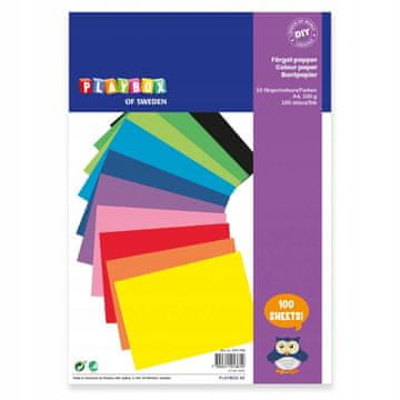 PLAYBOX Barvni papir A4 - 10 barv 100 g 100 listov