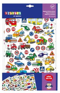 PLAYBOX Mega nalepke za fante - vozila, živali 500