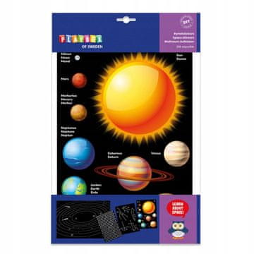 PLAYBOX Nalepke sončnega sistema ozvezdja, planeti, zvezde