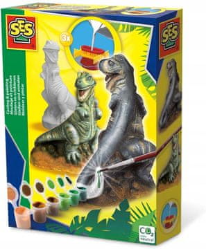 DINOZAVRJI mavčni odlitki T-REX 3D SES barve