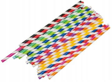 PLAYBOX Papirnate slamice s črtami 10 barv 20 cm 50 kosov.