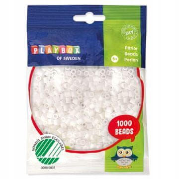 PLAYBOX Likalne perle 5 mm bele 1000