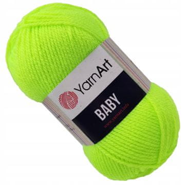 YarnArt BABY 100% akrilna preja 50g ultra rumena neonsko zelena 8232