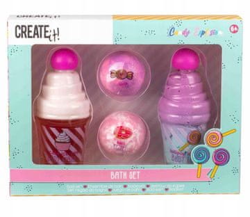 Kopalni set Balzam za telo Gel za prhanje 2 kroglici CREATE IT CANDY