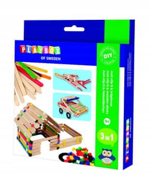 PLAYBOX Komplet za ustvarjanje Just Clip It lesene palčke s sponkami