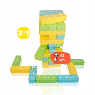 Igrača Wobbly Tower in Domino XXL 2-v-1 za otroke, starejše od 2 let
