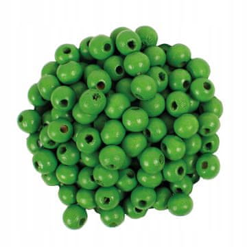 PLAYBOX Lesene kroglice ZELENE makrame za nizanje DIY Ø8mm 200 kosov