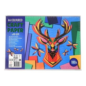 Barvni papir A4 za DIY 5 barv 100 listov 80 g/m²