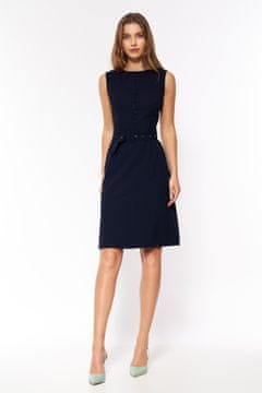 Nife Temno modra elegantna obleka brez rokavov 42