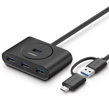 USB 3.0 Hub z USB-C 3.1 OTG adapterjem 1M - box