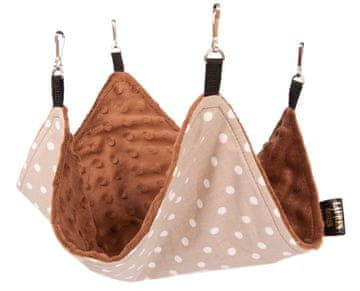 Lauren Design Viseča mreža za glodavce 20x20 cm rjave pikice + rjava minky