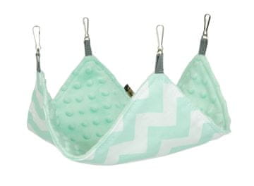 Lauren Design Viseča mreža za glodavce 45x45 cm mint cikcak + mint minky