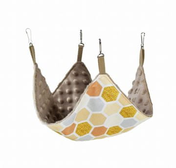 Lauren Design Viseča mreža za glodavce 30x30 cm medena + kapučino minky
