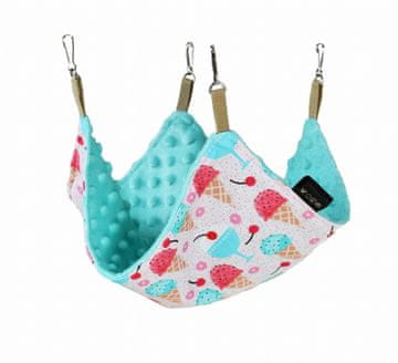 Lauren Design Viseča mreža za glodavce 30x30 cm sladkarije + minky minky