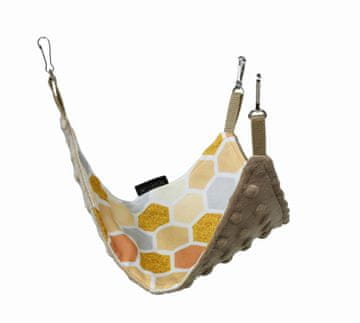 Lauren Design Trikotna viseča mreža za glodavce med + kapučino minky