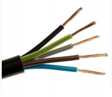 Delavniški gumijasti električni kabel OW 5x1,5 1m