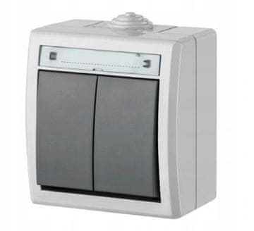 Dvojno stikalo sivo IP55 1202-10 AQUANT