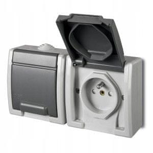 Nadometna dvojna vtičnica IP55 1242-10 AQUANT