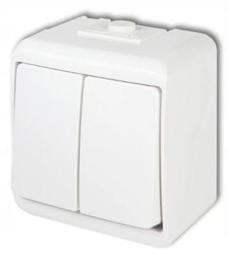 Dvojno nadometno stikalo IP44 WHE-2