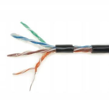 Internetni kabel z zasukano parico 5e z gel premazom, črne barve, 1 m