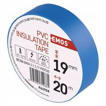 Emos PVC izolacijski trak 19 mm x 20 m modre barve