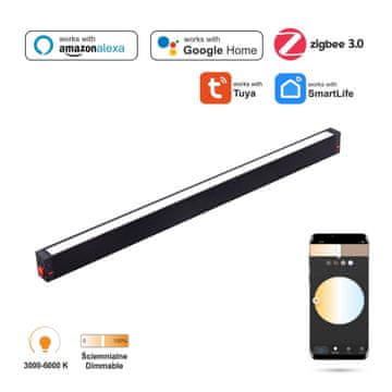 WiFi Zigbee Flood LED linearni reflektor 27W za magnetne tirnice SMART TRACK 230VAC 3000-5000K zatemnljiv